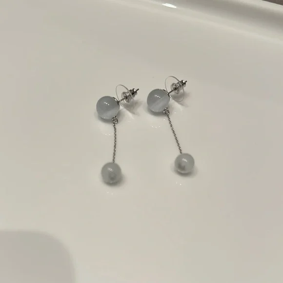 Dangle Drop Elegant Silver Drop Earrings - Picture 2 of 4